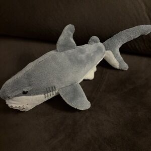 Shark Plush Stuffed Animal Gray & White 9"